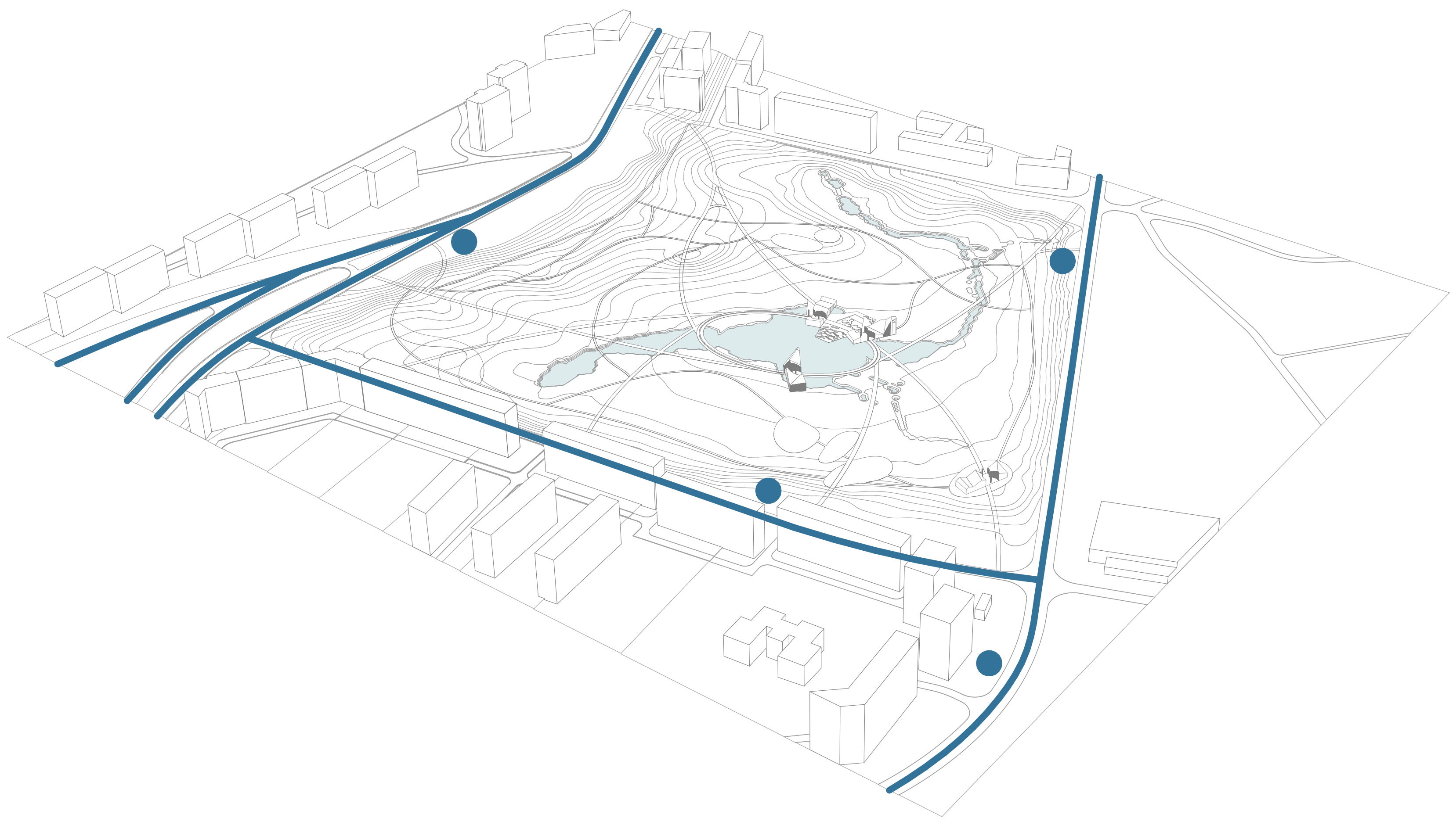 Design diagram for Murmansk valley park, Murmansk, Russia.